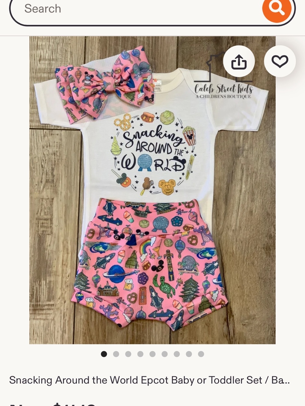 Little girls Epcot snacking around the world outfit size 5